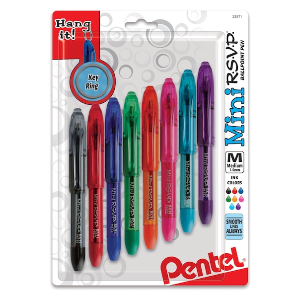 Pentel R.S.V.P. Mini Ballpoint Pens, PK2, 16PK BK91MNBP8M - main